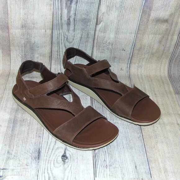 MERRELL Trailway Backstrap Bracken Brown Leather Sandals Womens Size 11