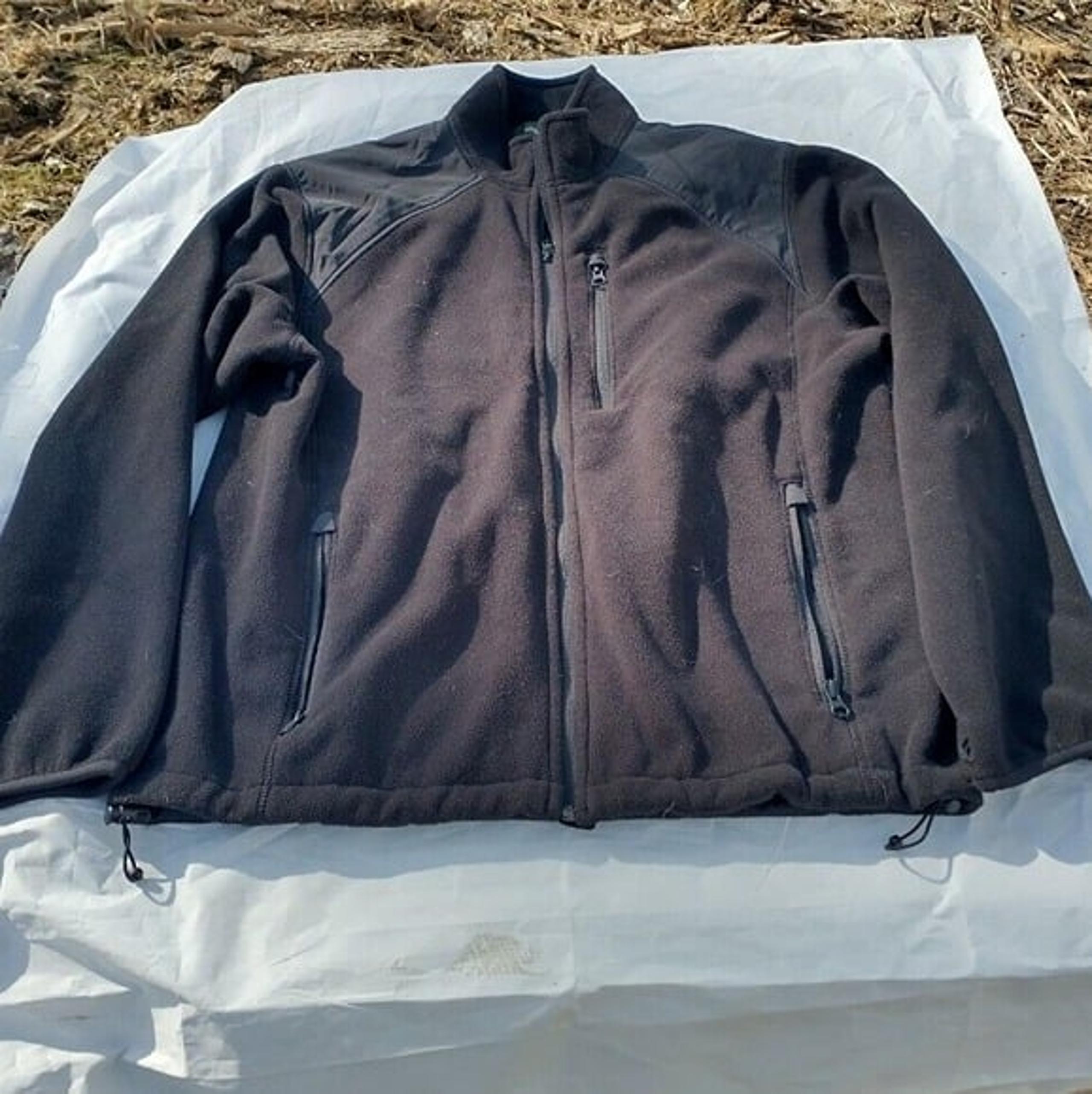 Eddie Bauer Jacket Men's Size Large Black Fleece Full Zip Pockets