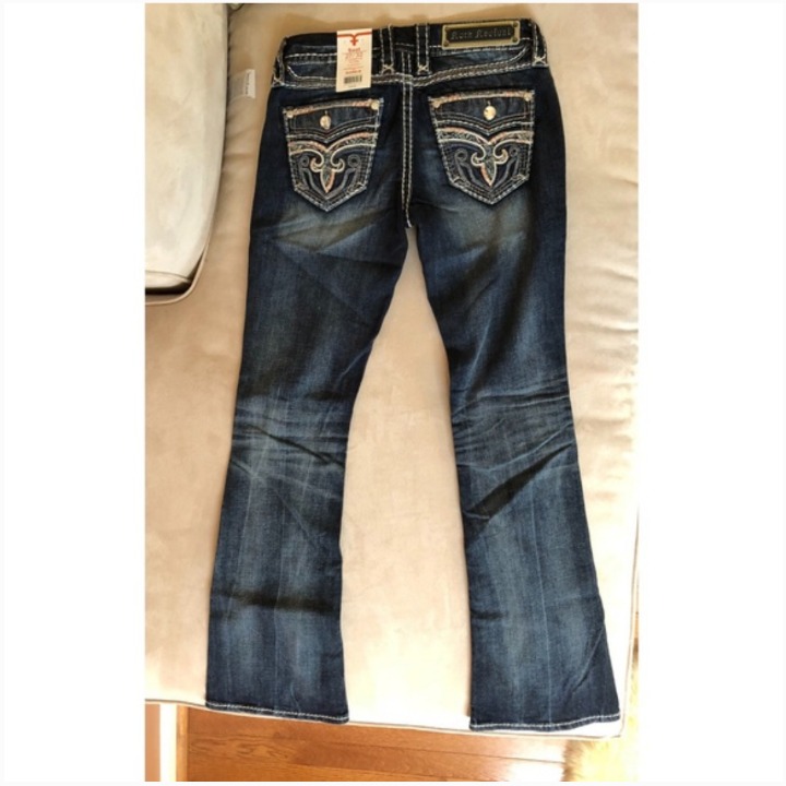 NWT ROCK REVIVAL BOOT CUT JEANS SIZE 27