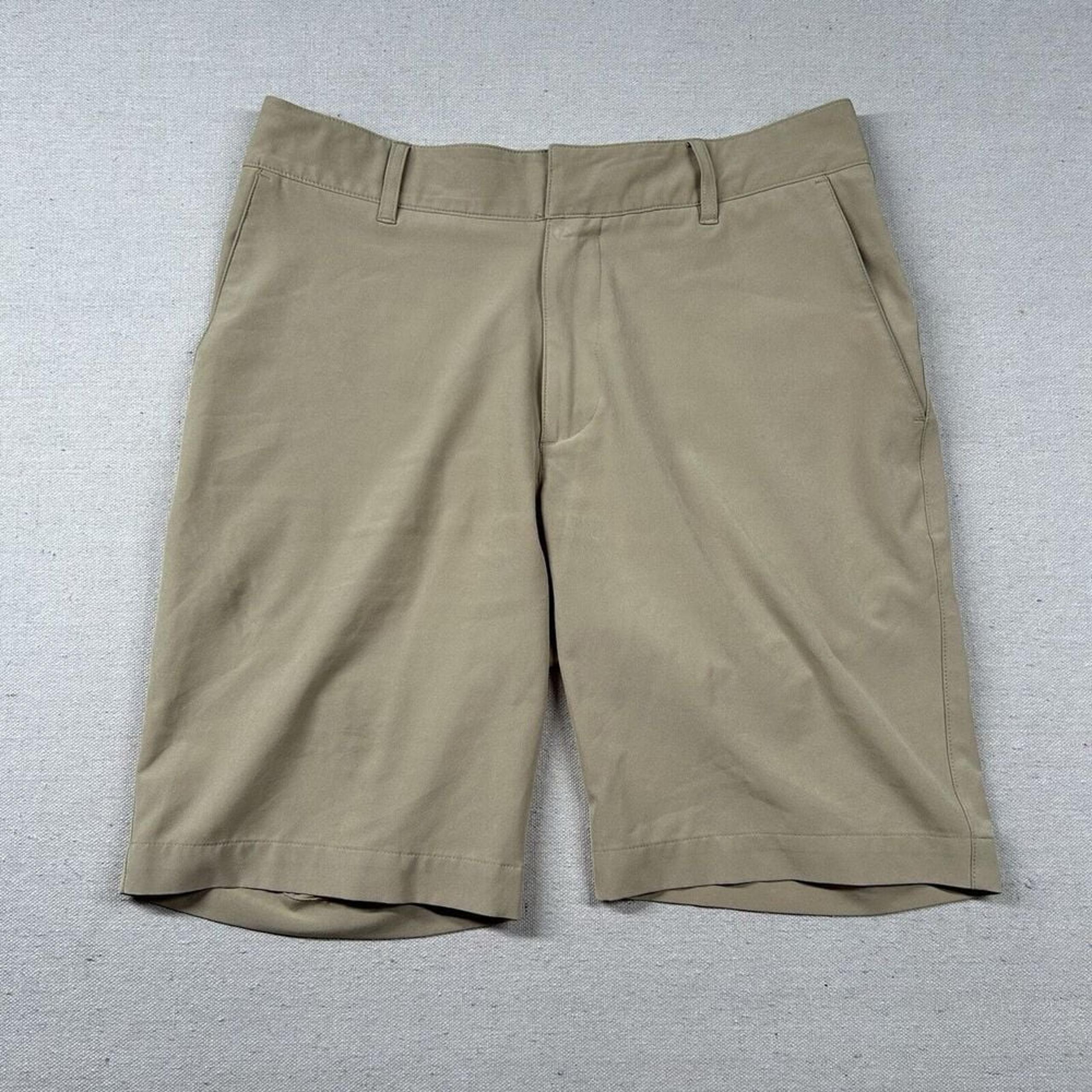 Lacoste Sport Shorts Mens 30 Performance Chino Stretch Khaki Solid Golf Flat