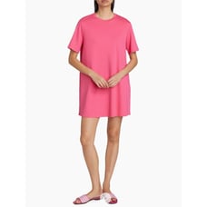 THEORY WOMENS SIZE MEDIUM SUPIMA COTTON CLINTON KNIT T-SHIRT MINI DRESS PINK