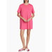 THEORY WOMENS SIZE MEDIUM SUPIMA COTTON CLINTON KNIT T-SHIRT MINI DRESS PINK