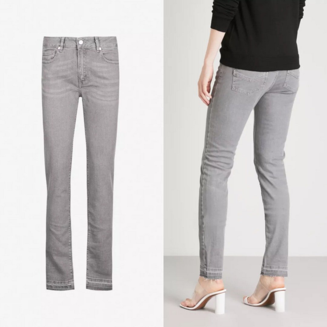 Zadig & Voltaire Eva Gris Perm Raw Released Hem Skinny Jeans Womens Size 26