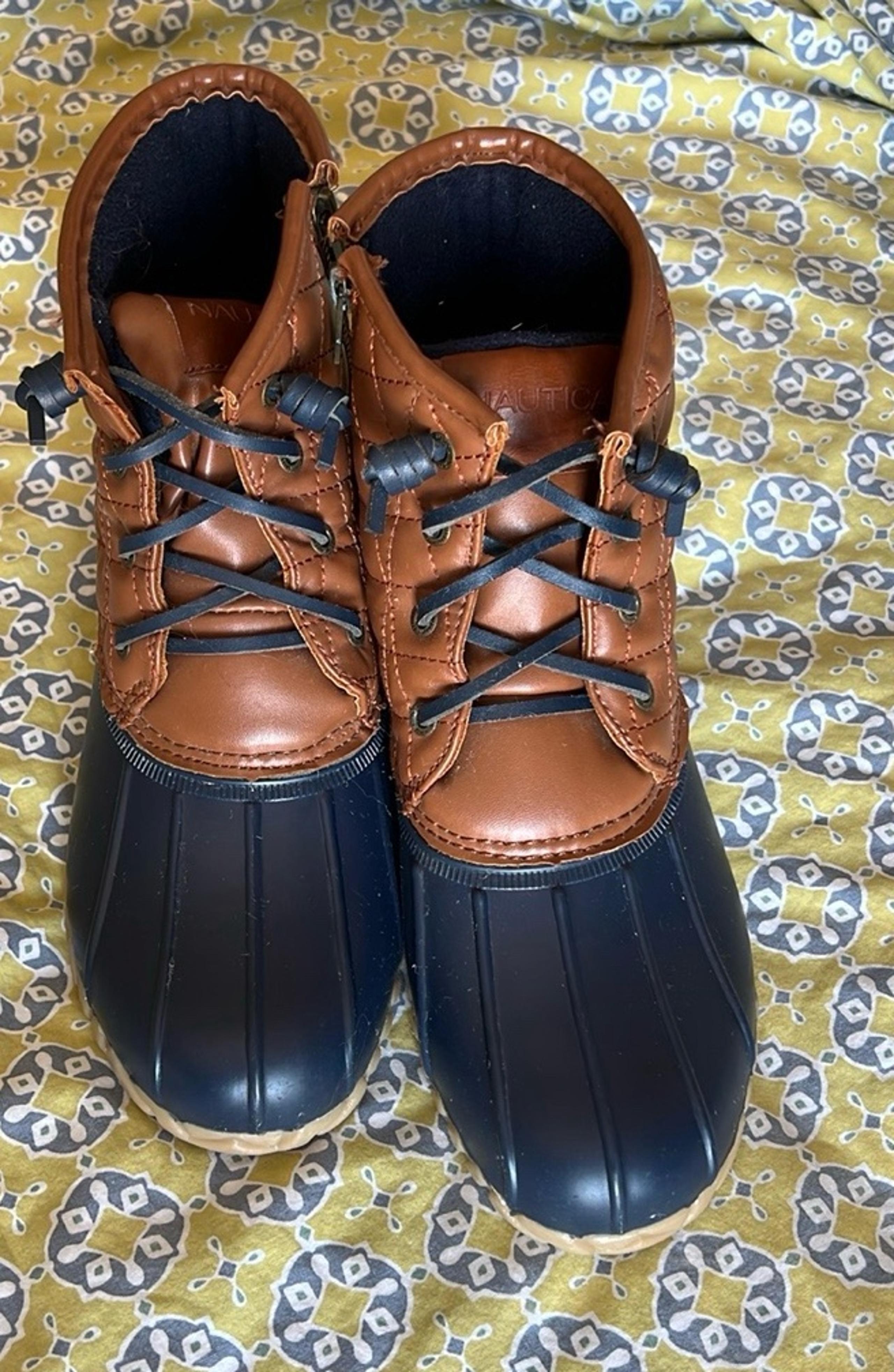 Nautica | Shoes | Nautica Rain Boots Womens Size 8 Navy Blue Ankle Pull Zipper