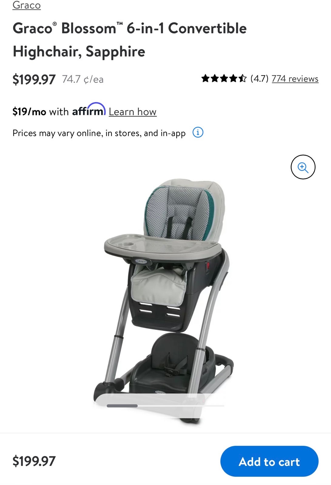 Graco 6 in 1 high chair