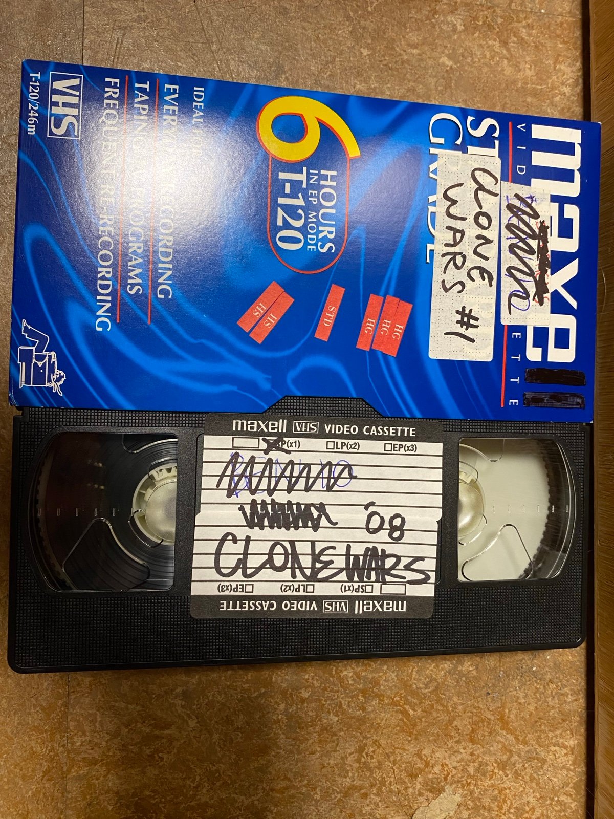 Maxell VHS tape - Clone Wars 2008 with commercials cartoon network