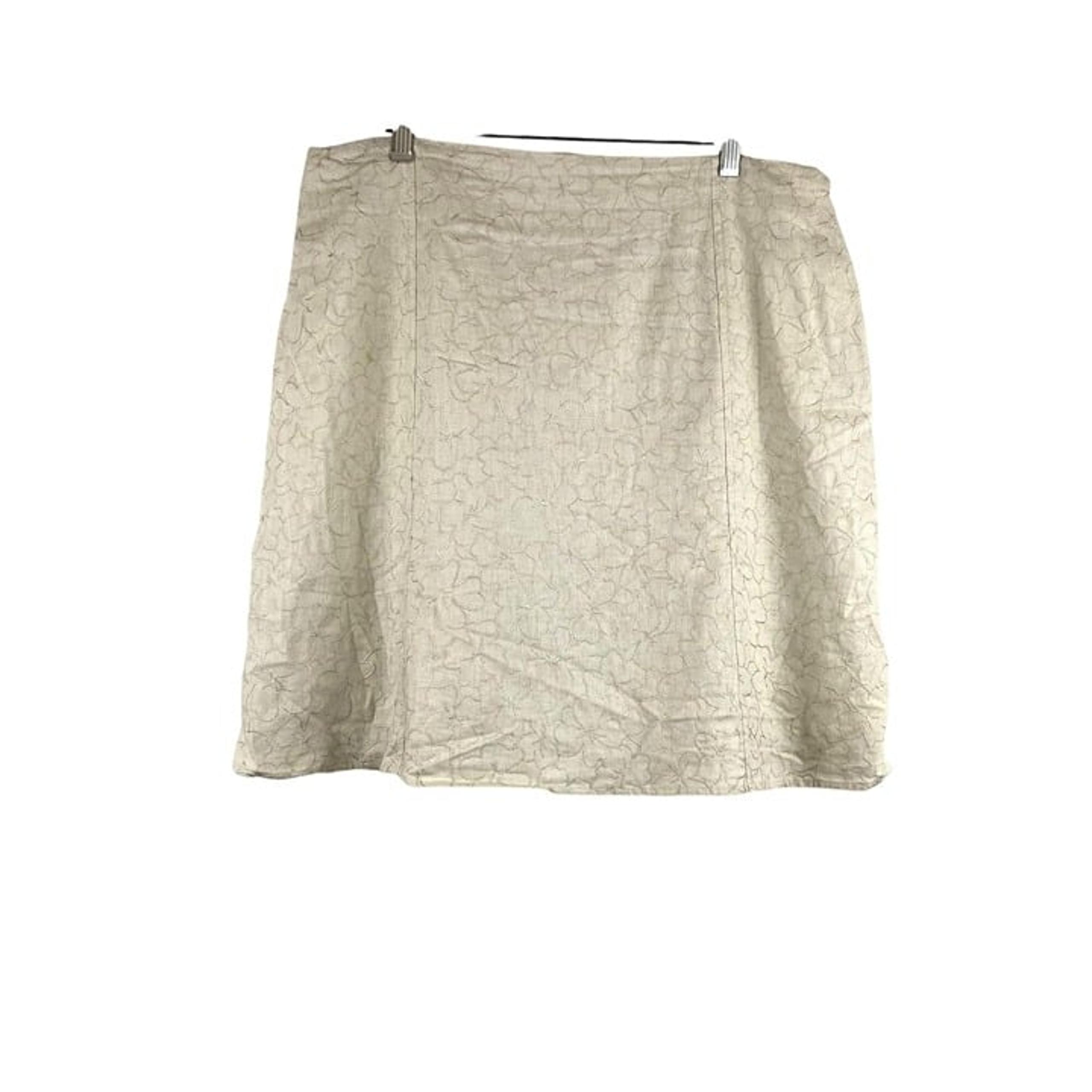 Coldwater Creek Womens Floral Embroidered A-Line Elastic Back Skirt PXL