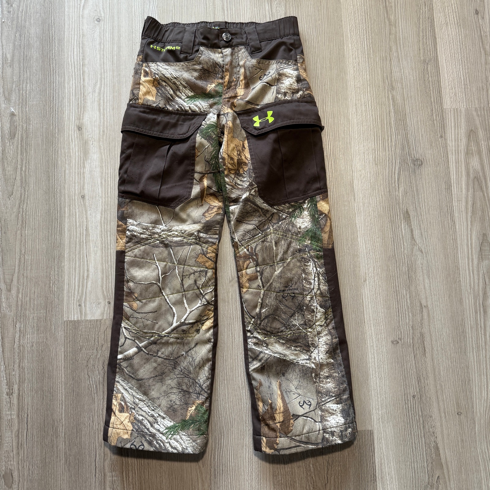 Youth Boys Under Armour SC Scent Control Fleece Lined Hunting Camo Pants Sz XS