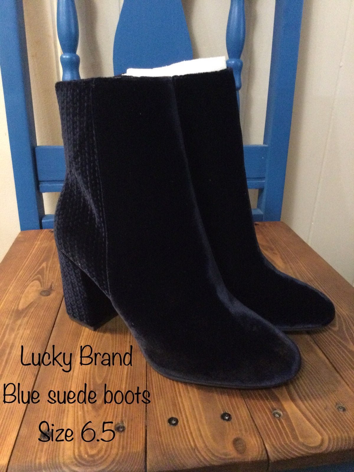 Lucky brand blue outlet suede booties