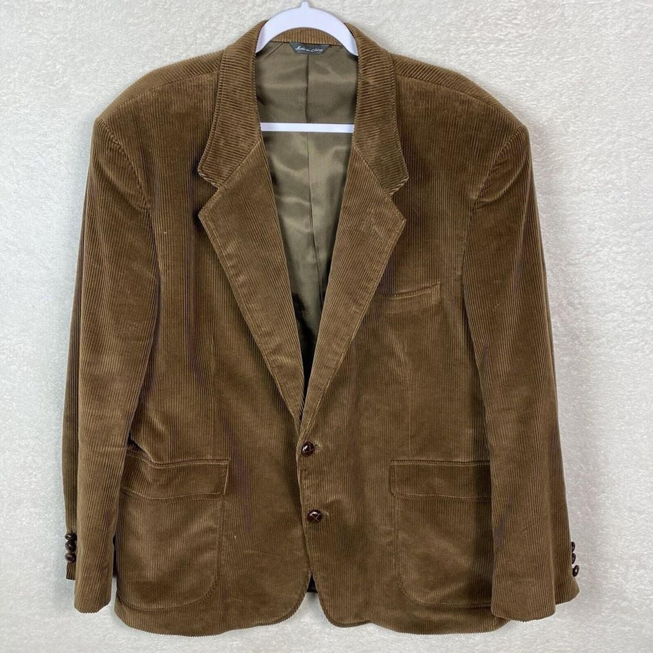 David Taylor Vintage Mens Corduroy Blazer Sport Coat Two Button Jacket Size 46R