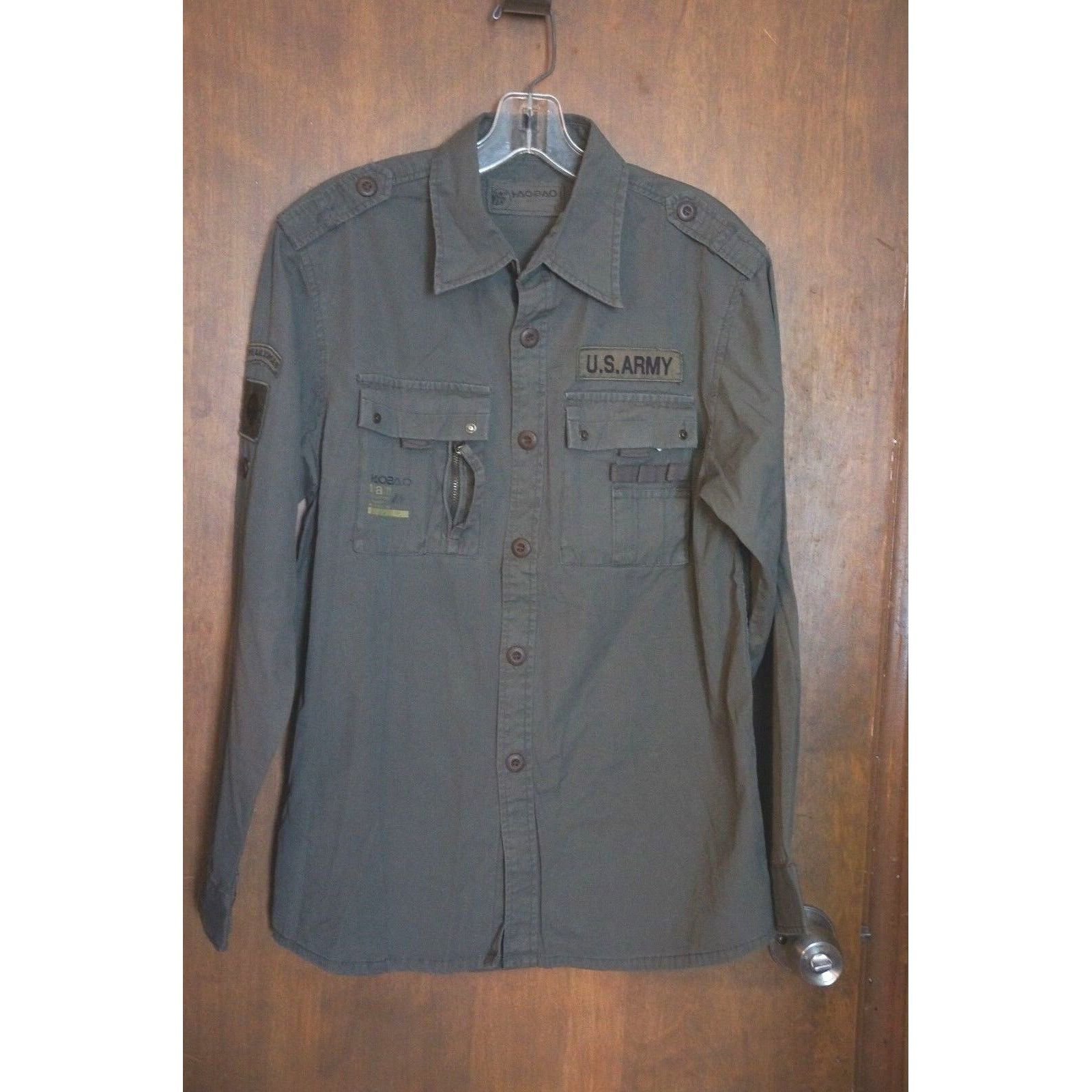 NWT: MEN'S MILITARY STYLE HAOBAO SHIRT SIZE: LARGE