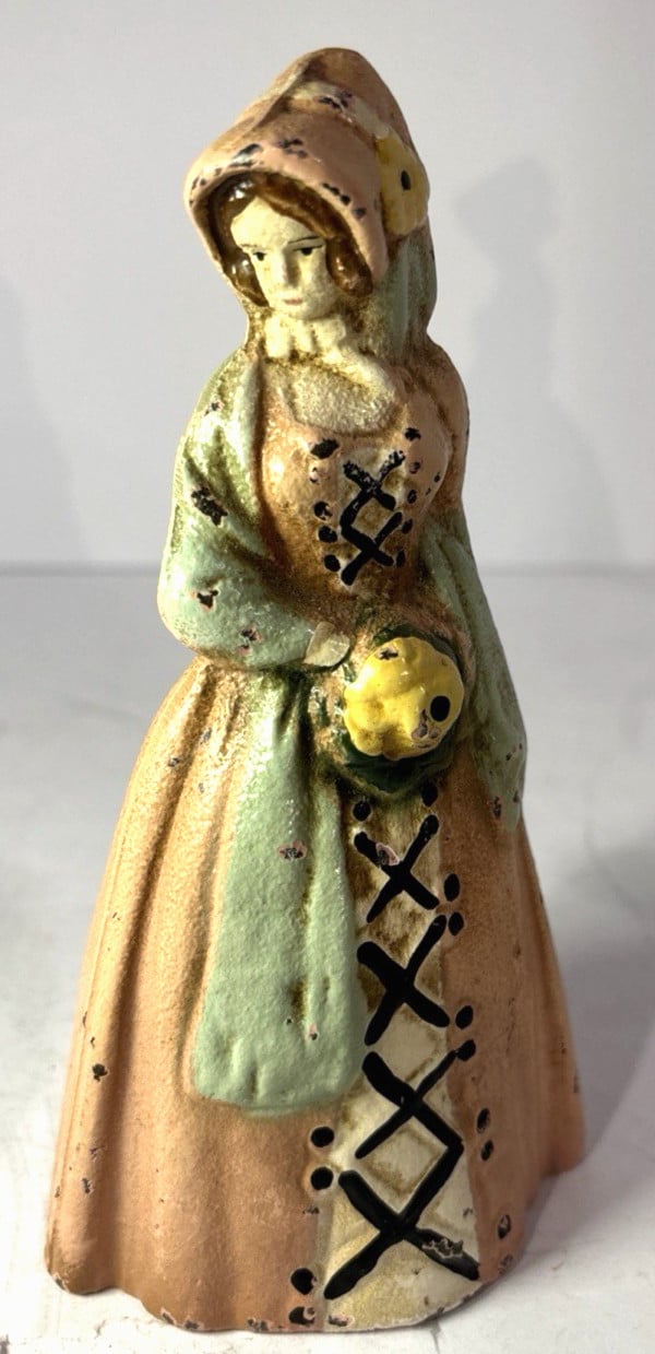 Vintage Solid Iron Doorstop Colonial Woman 6.5 H National Foundry Cast 4.5 lbs.