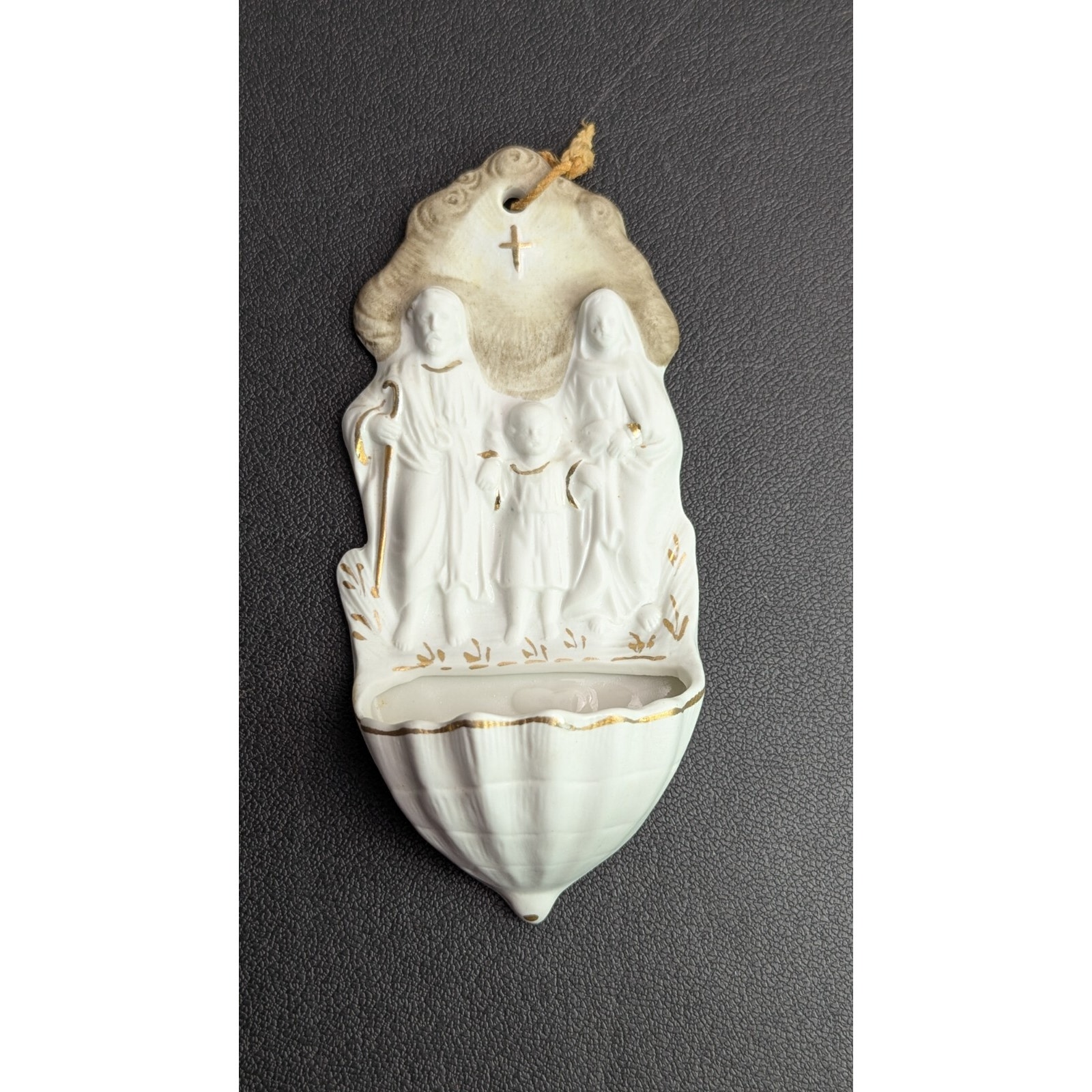 Vintage German Bisque Holy Water Font