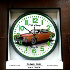 1971 Chevy Chevelle Glow in the Dark Wall Clock Garage Shop Wall Clock New!