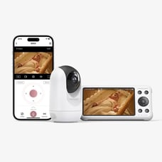 Momcozy Smart WiFi Baby Monitor with 1080P Screen, Built-in Wide Angle,