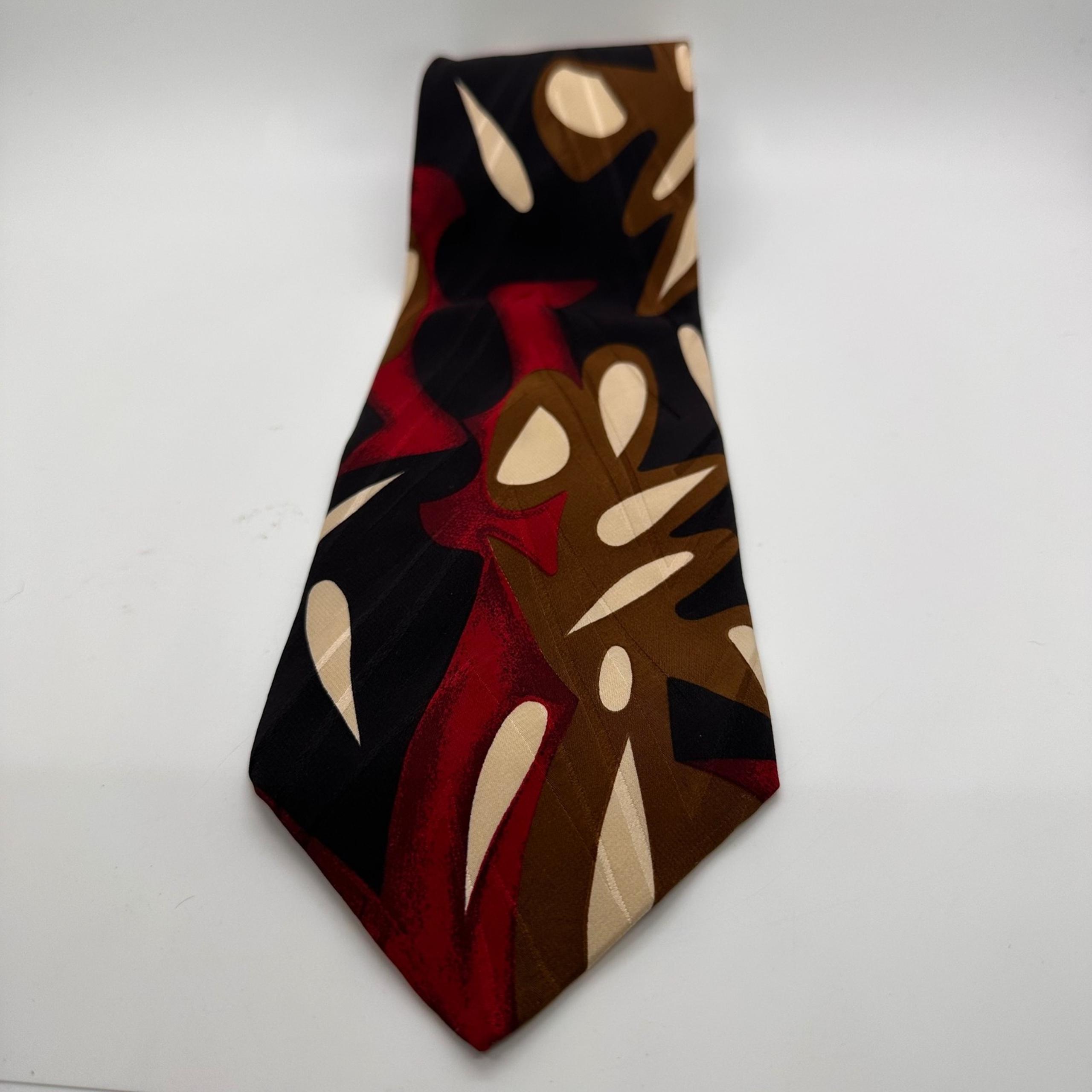 Paris Silk Tie Abstract Bold Artistic Print Design Made in Italy - Claude Montana