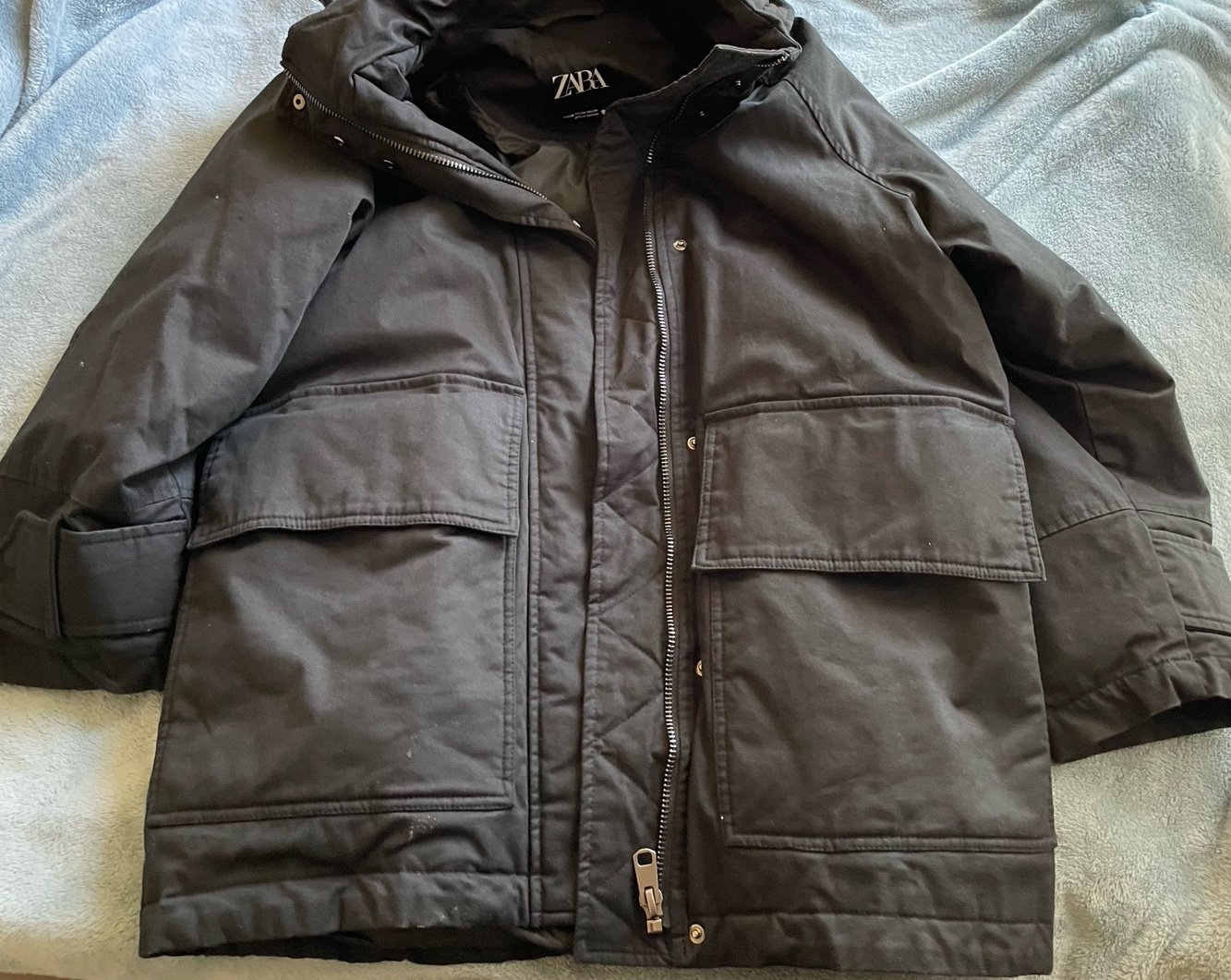 Zara black puffer
