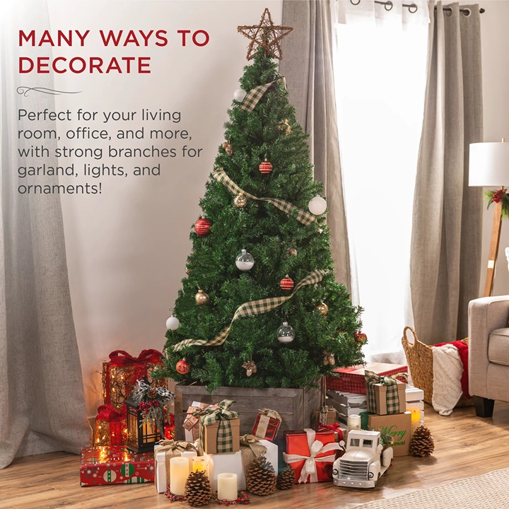 National Tree Company 6ft Premium Christmas Tree, Metal Base - Green