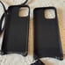 set of 2 Bandolier pebble leather cases for Apple iphone 12 Pro A1 2233