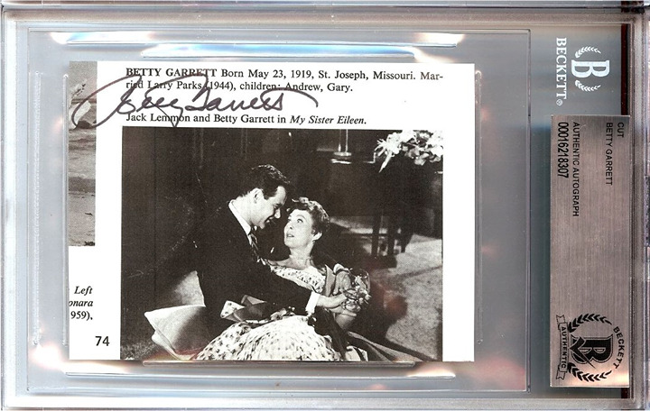 Betty Garrett Signed Autograph Cut Signature My Sister Eileen BAS Encased 8307