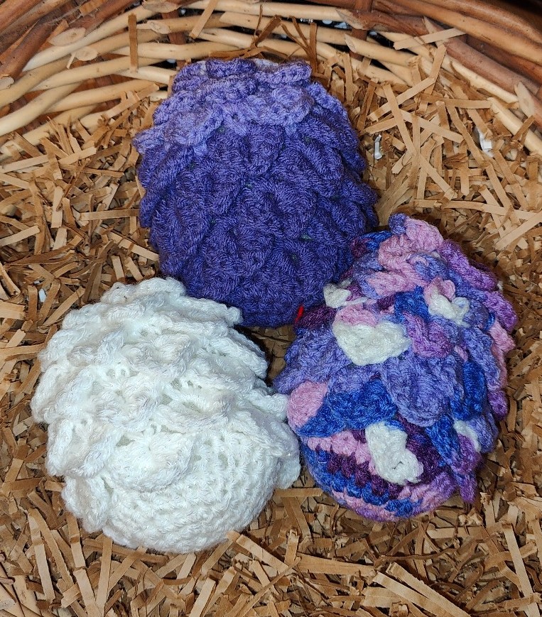 Hand Crochet Set of 3 Dragon Eggs
