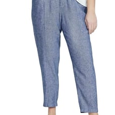 Old Navy Pants Sz 2X Blue Linen Blend Drawstring Elastic and High Waist Pockets