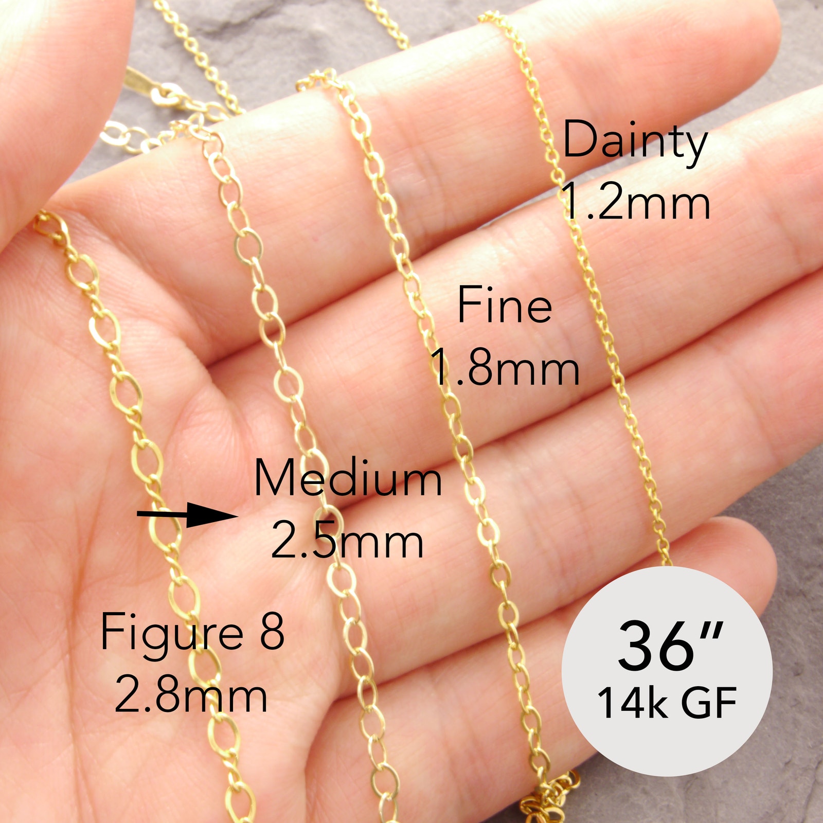 36 Thick Chain Necklace, gold necklace, heavy chain, simple chain, 615-1gm-sp