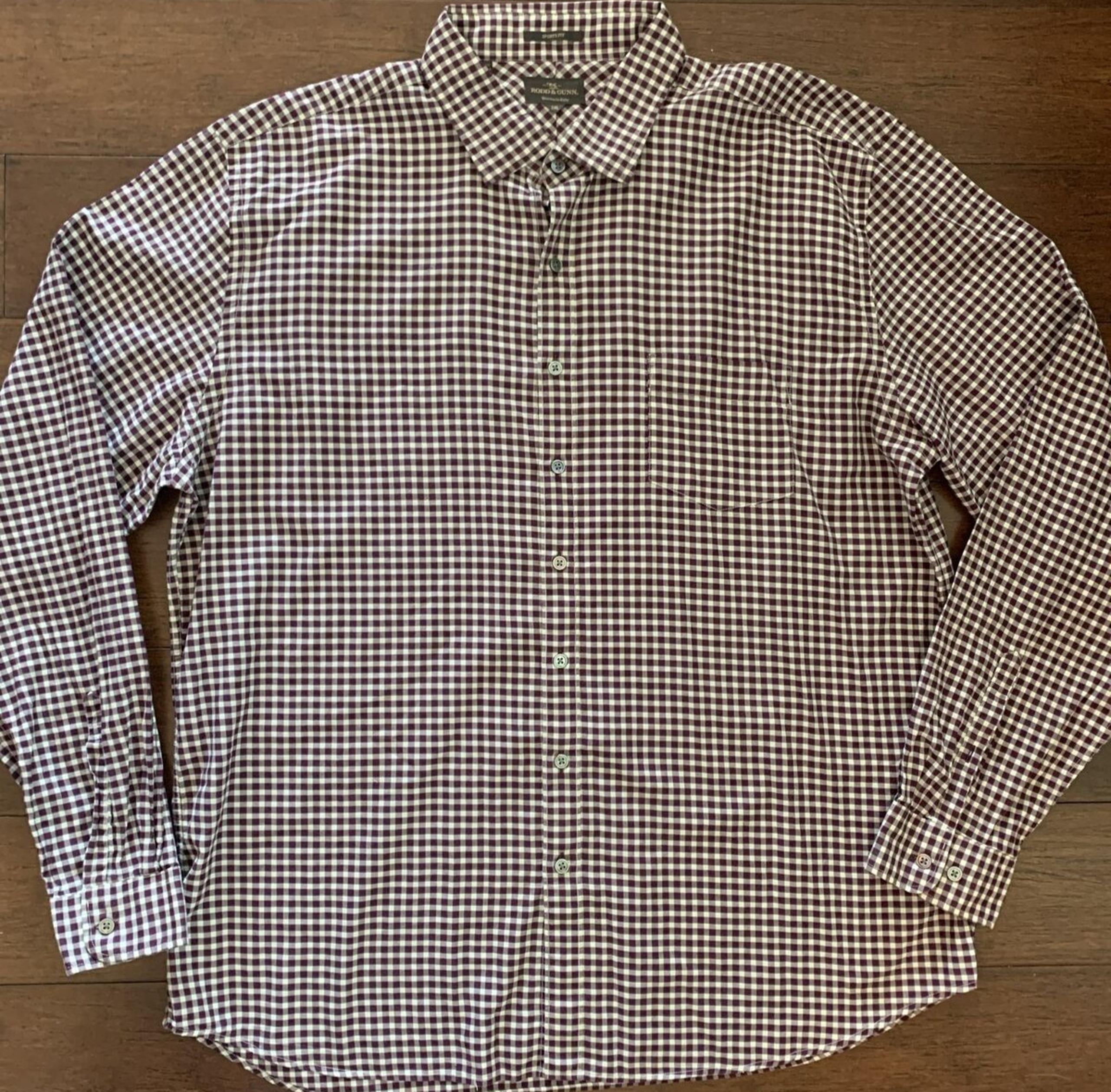 Rodd & Gunn Short Mens 3XL Sport Fit Classic Button-Up Gingham Check Long Sleeve