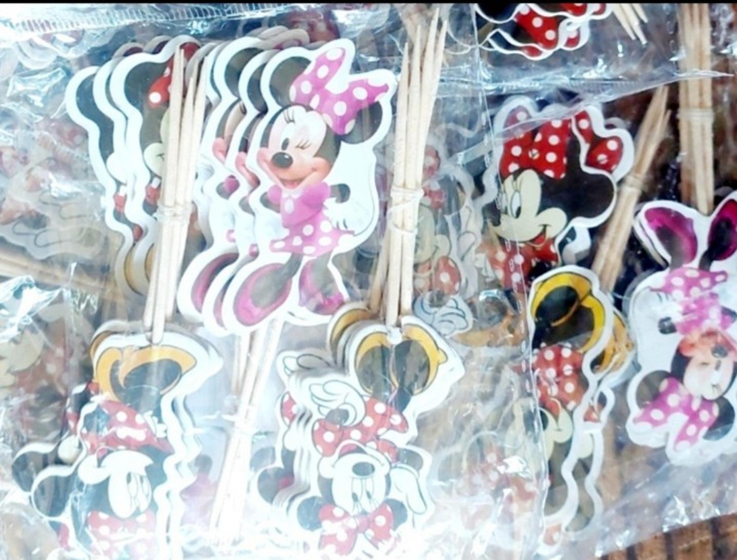 Minnie Mouse Cake Cupcake Stick Toppers Party Supply Decorations. 24pcs.