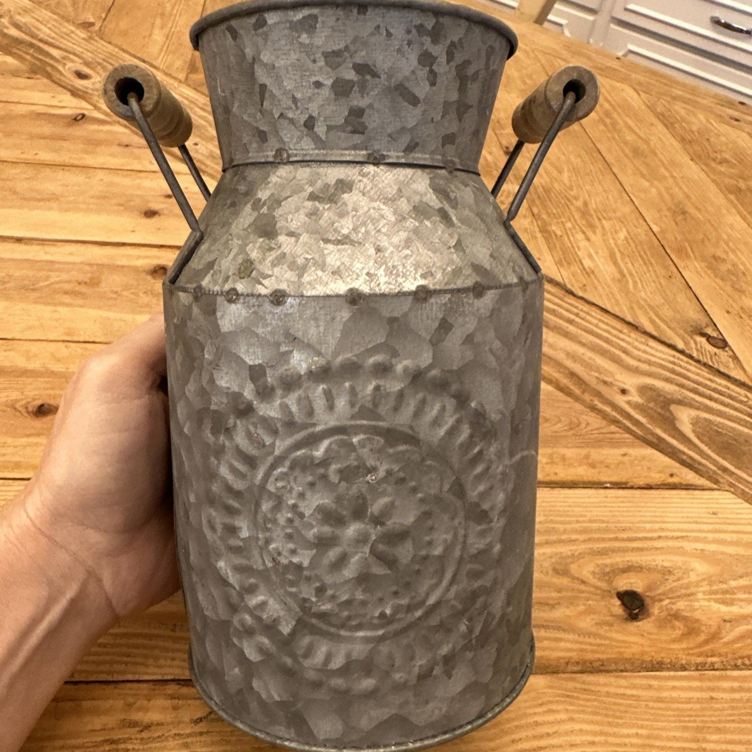 Home Decor Hobby Lobby Decorative Mini Milk Can 7.35" Tall Metal Flower Vase