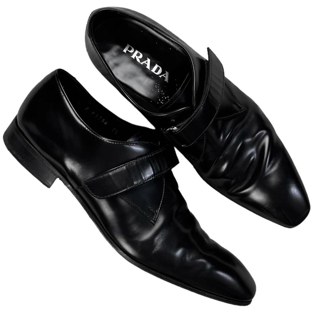 【ポイント10倍】 PRADA Velcro Derbies Strap Monk 靴