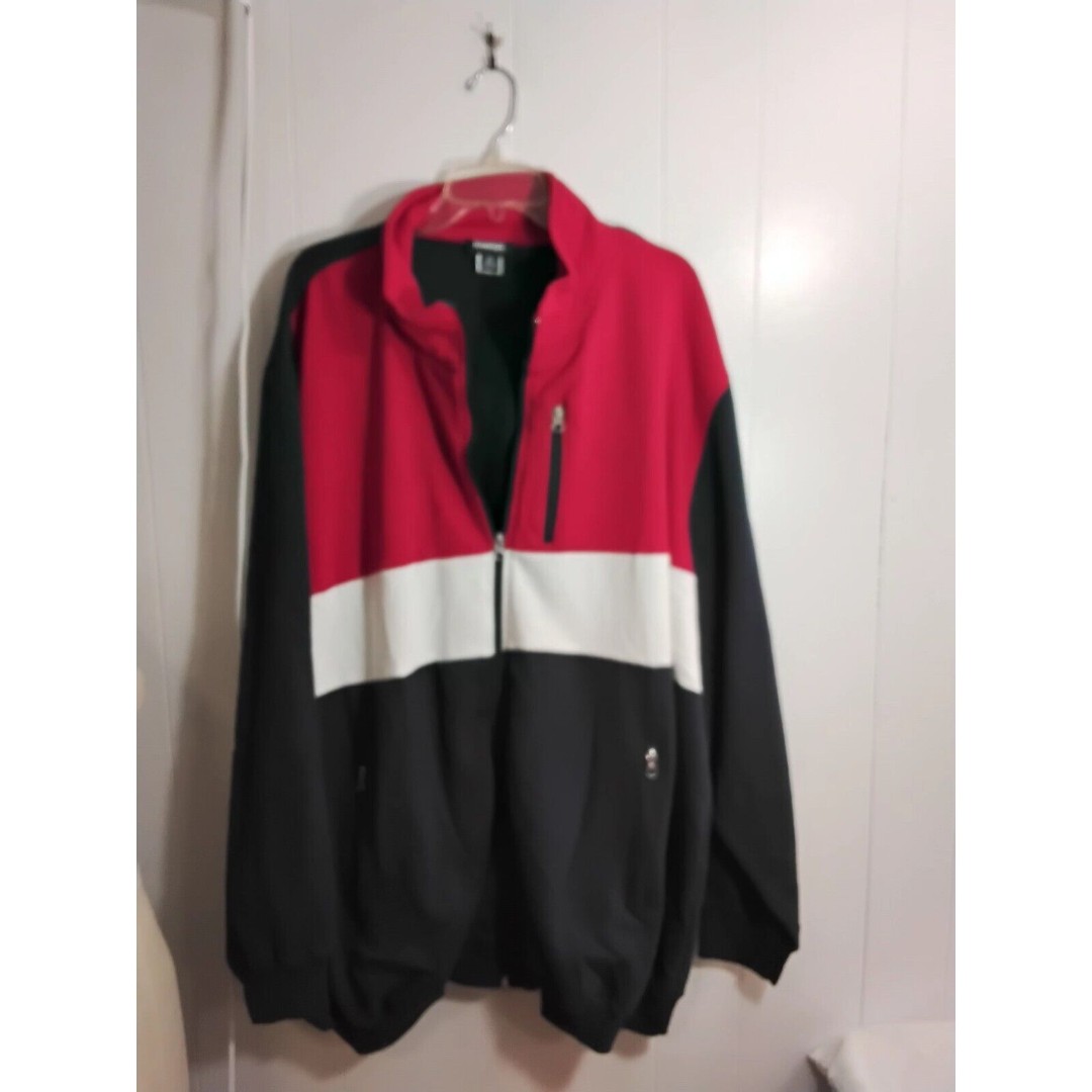 kingSize fleeced Jacket Red White and Blue Vintage Full Zip Size 3XLBig
