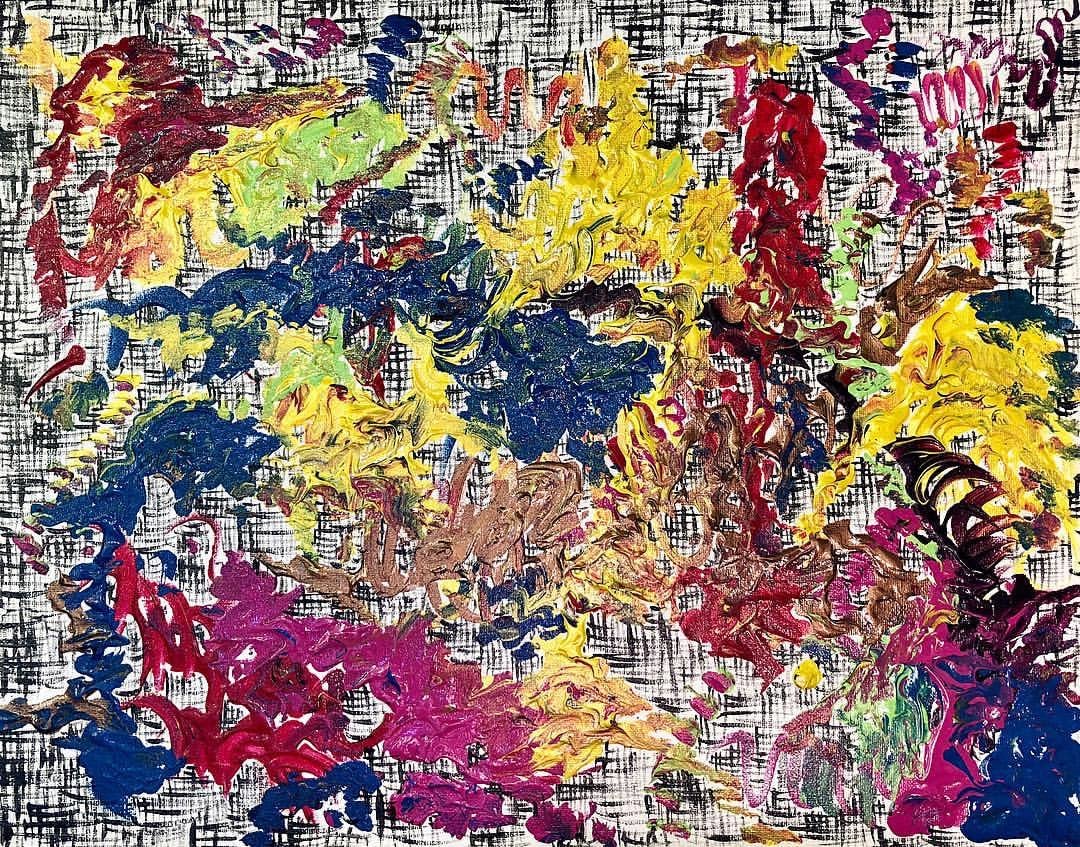 Handmade Trippy Acrylic Painting Art