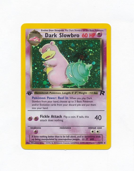 Pokemon Dark Slowbro #12/82 Team. Rocket 1st Edition Holo card