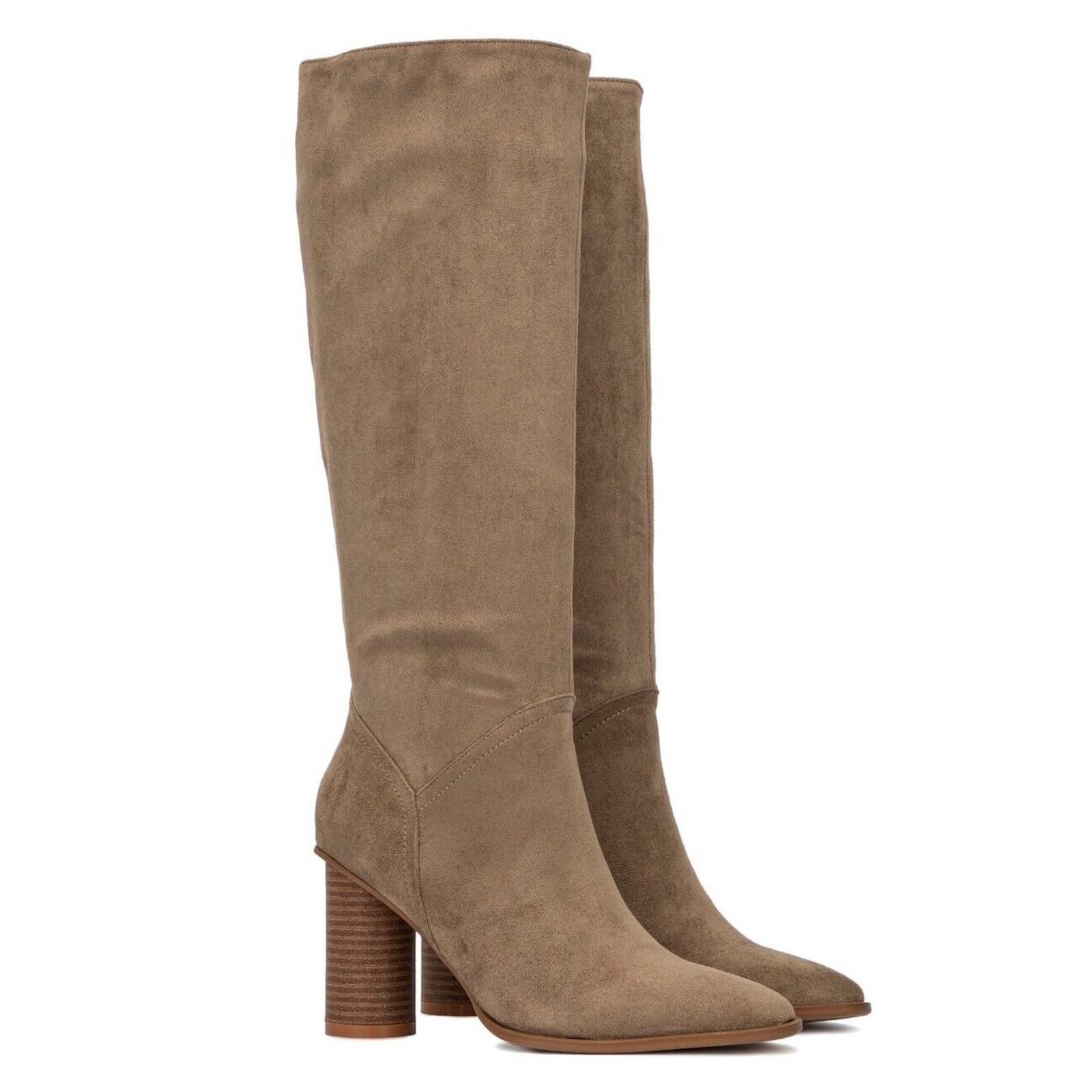 Torgeis Suede Leather Treasure Tan Camel Knee High Pull On Boots Size 8.5