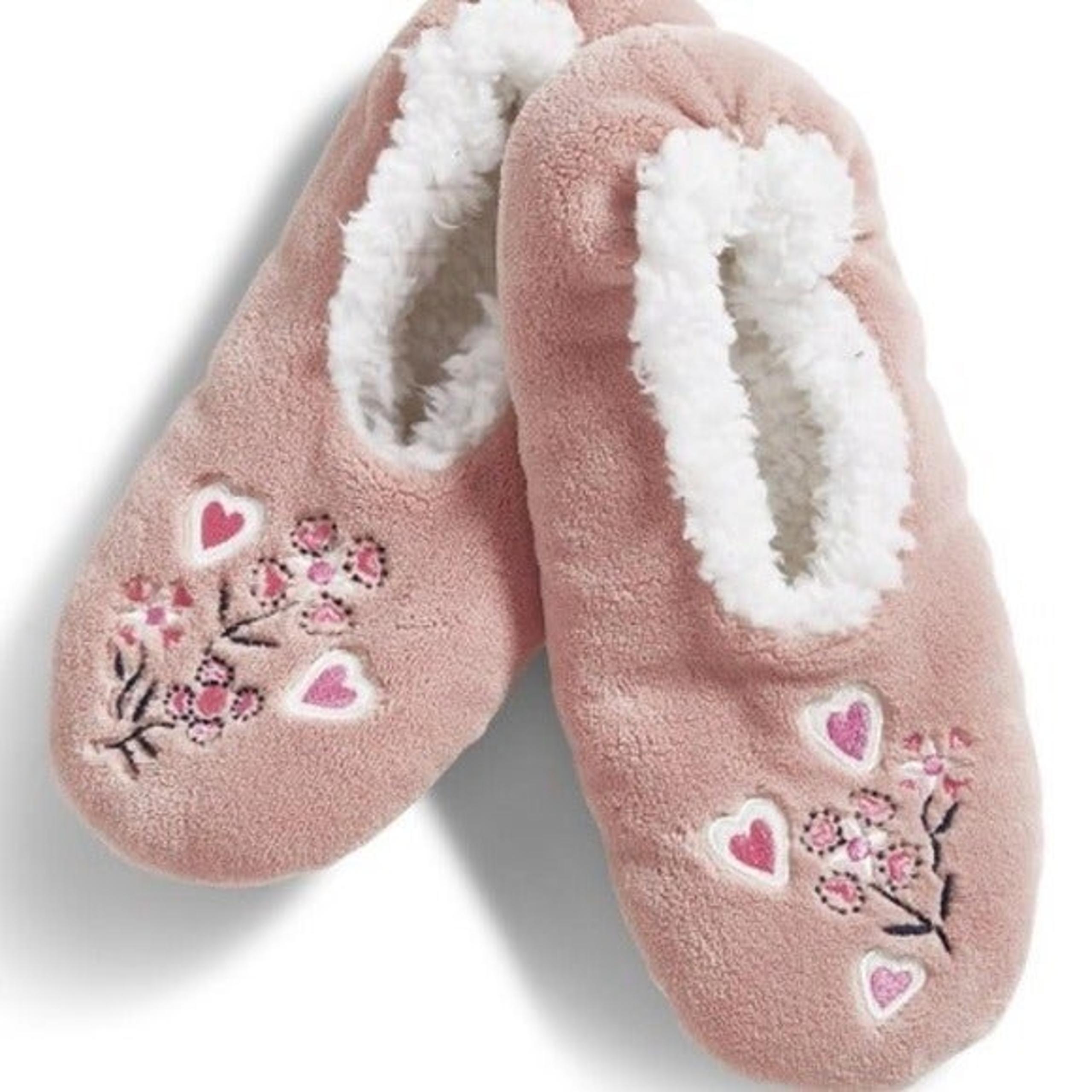 NEW Vera Bradley Plush Sweethearts Flowers Cozy Life Embroidered Slippers 5-6