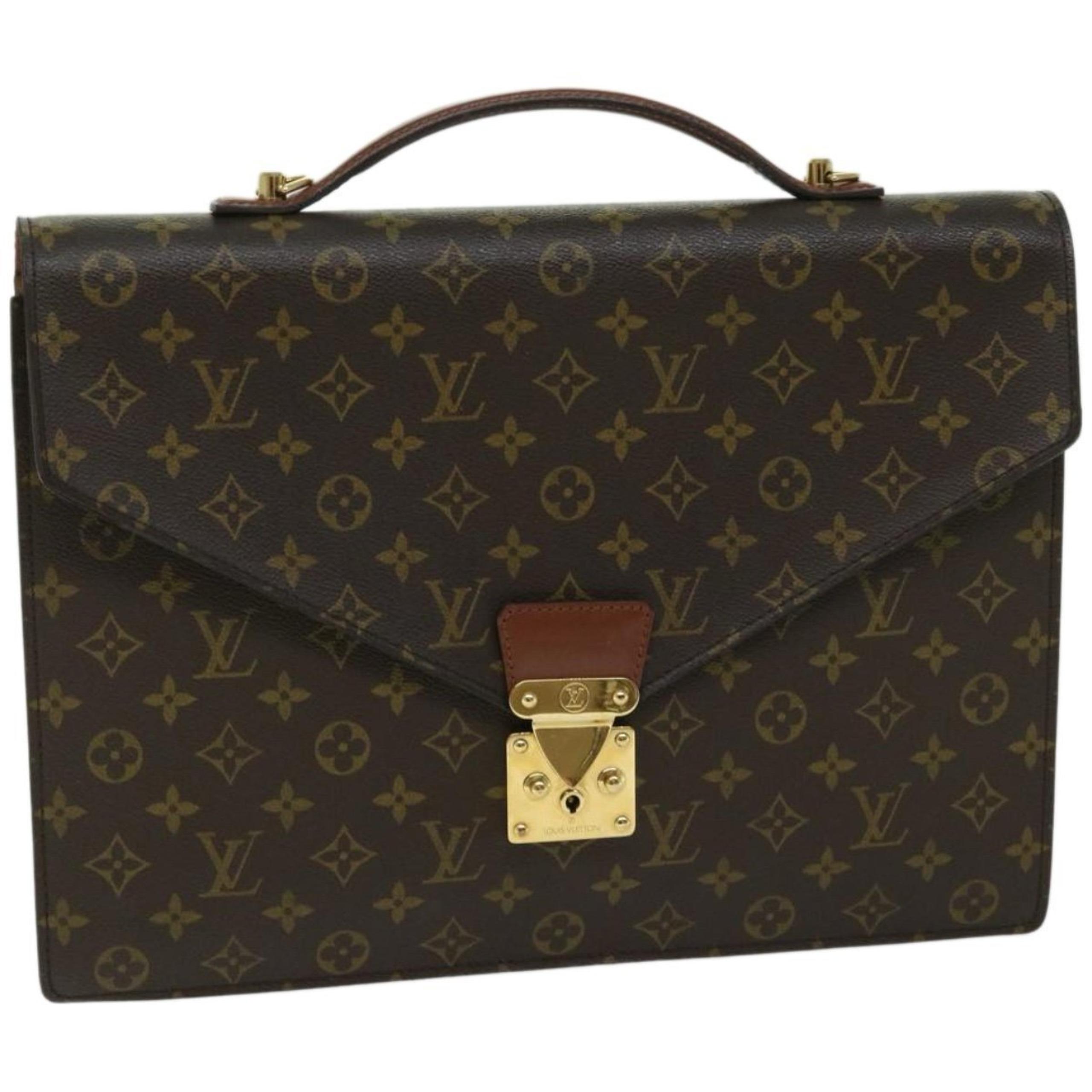 Authentic LOUIS VUITTON Monogram brief case  Documents Voyage Business Bag