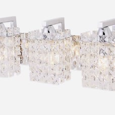 Femony Wall Sconce with Crystal Drops,Polished Chrome Finish, 3-Light Wall Light