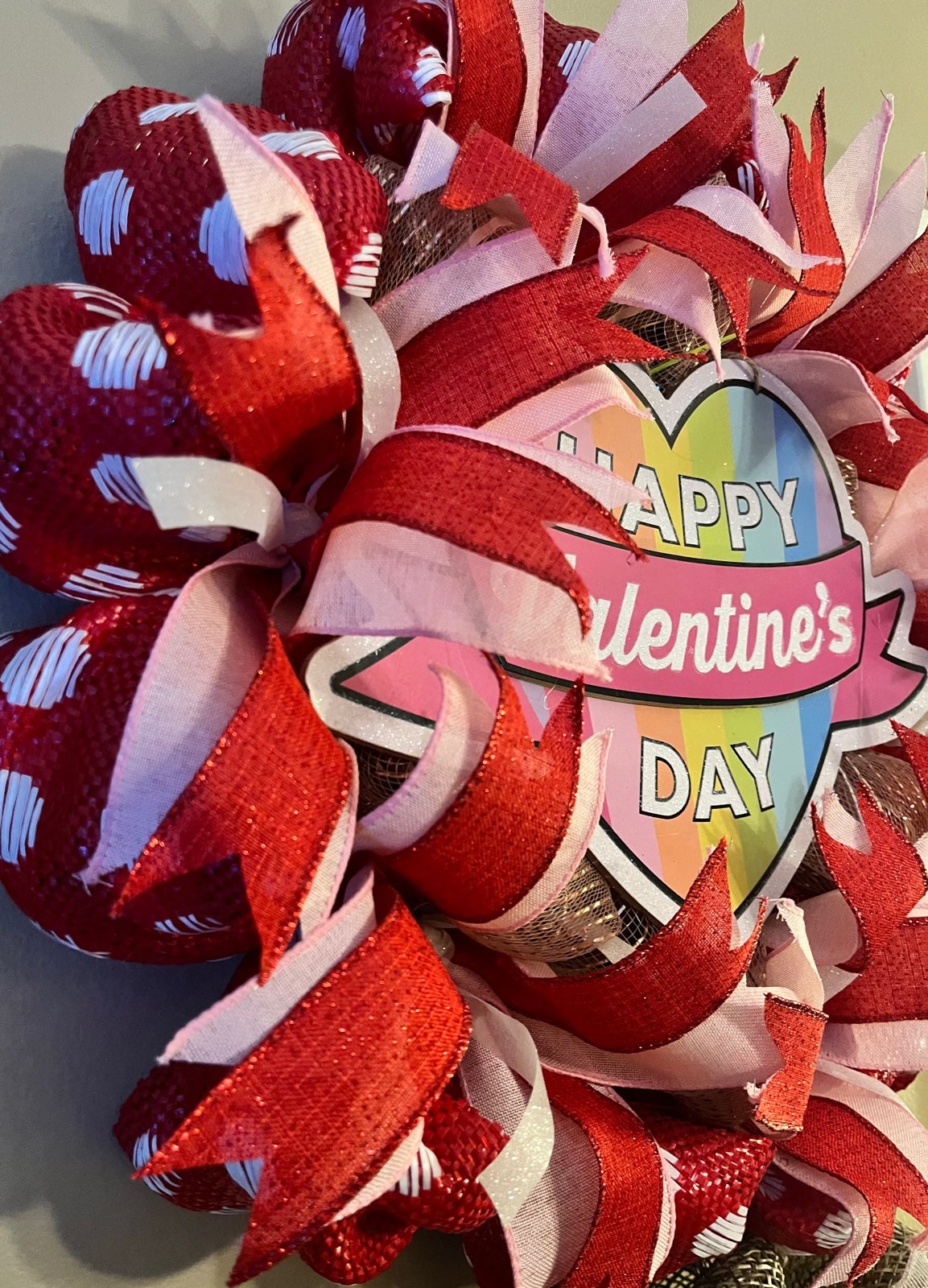 Custom “Happy Valentine’s Day” Wreath
