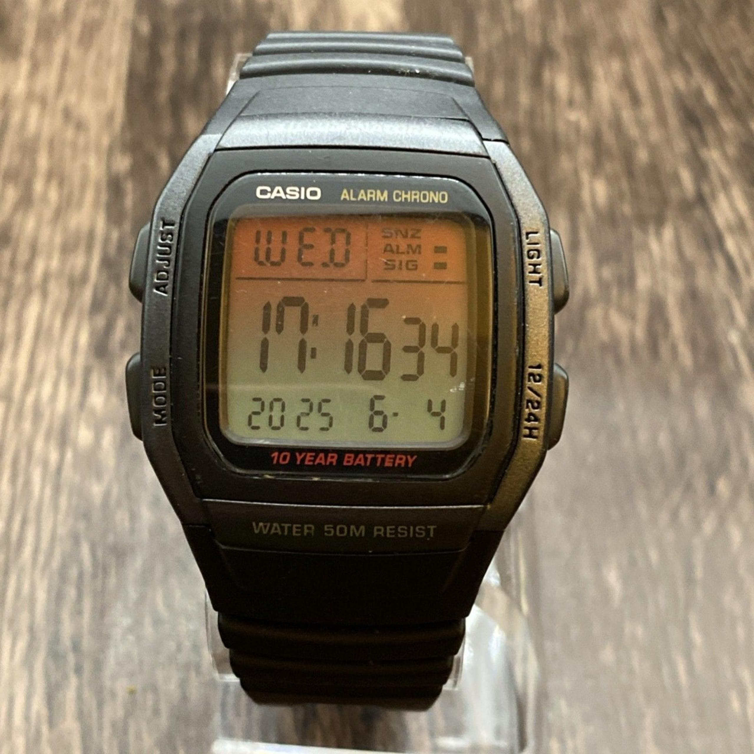 Casio Men's W96H-1BV Classic Sport Modded Screen Digital Black Watch