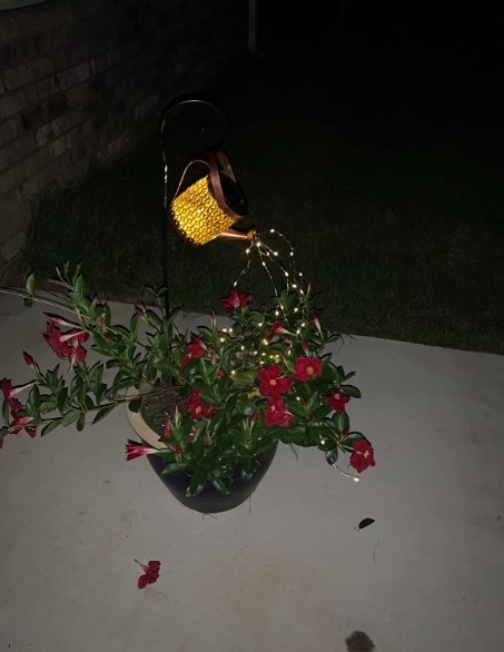 Solar Lanterns Outdoor Waterproof,Metal Watering Can Sun Garden Decor