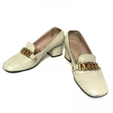 GUCCI Pumps 37 - Leather x Metal Ivory x Gold x Multi Women's Shoes