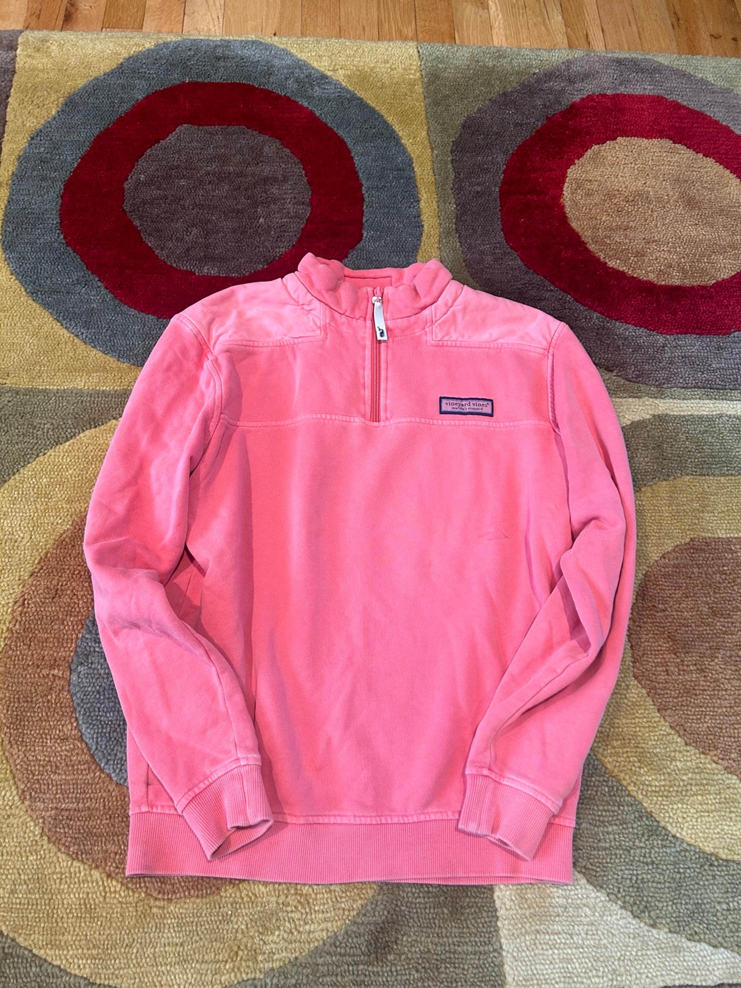 Vineyard Vines Shep Shirt Quarter Zip Sweatshirt Coral Pink Men’s Size XS