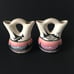 Vintage Signed Navajo DB Pottery Hand Painted & Etched Wedding Vase Set 5.5 in