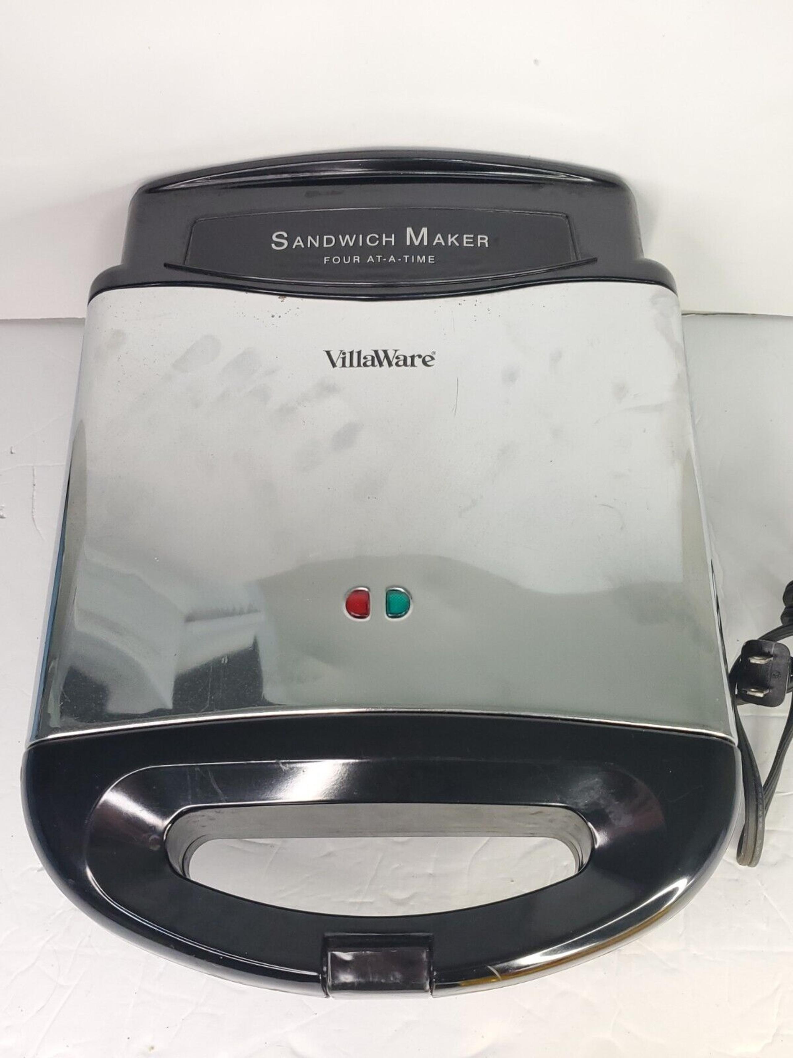 VILLAWARE CLASSIC 4-AT-A-TIME SANDWICH MAKER No. 5645 Tested Works