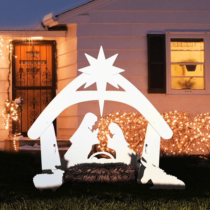 Weatherproof Lawn Nativity Scene Yard Display for Christmas