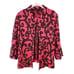 Ming Wang floral paisley open front cardigan Sz M hot pink black
