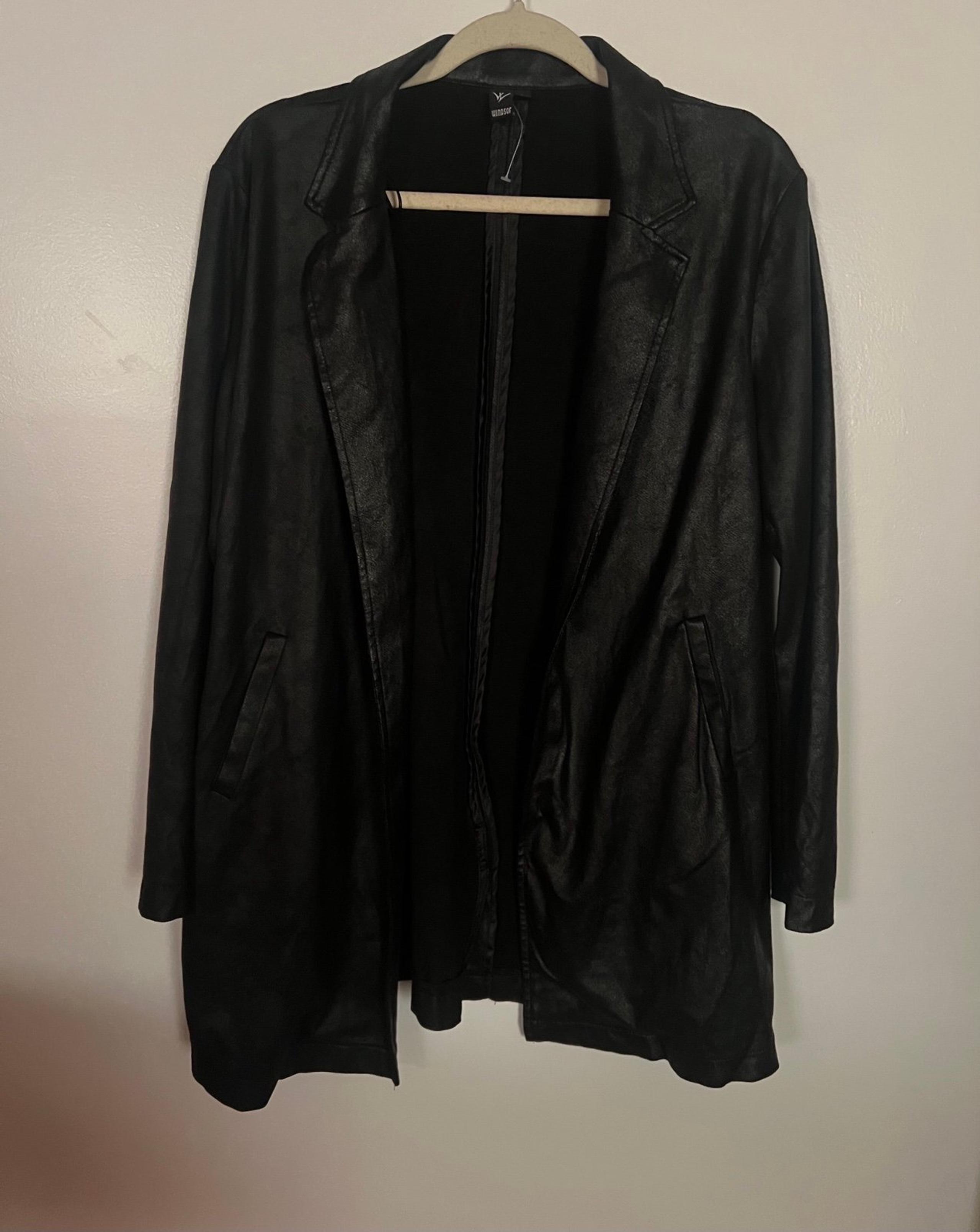 Windsor Black Open Front Coat Jacket Women’s Size Large