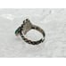Taxco Sterling Silver Brutalist Green Adventurine Adjustable Vintage Ring