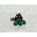 Taxco Sterling Silver Brutalist Green Adventurine Adjustable Vintage Ring